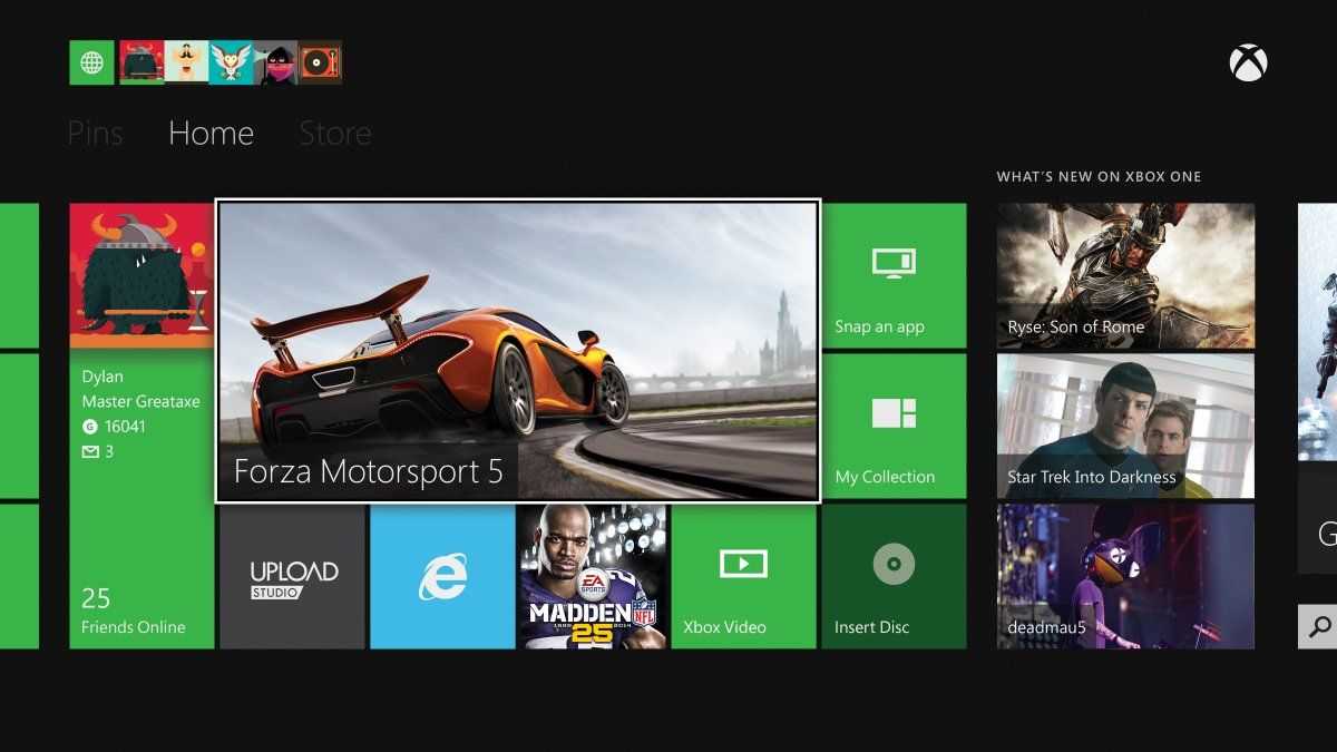 Dashboard Xbox One
