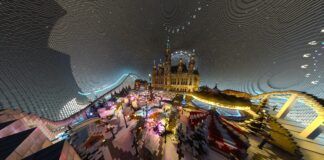 The NVIDIA RTX Winter World - the world’s largest winter wonderland experience, built virtually in Minecraft and created by NVIDIA in partnership with Great Ormond Street Hospital Children’s Charity (c) NVIDIA