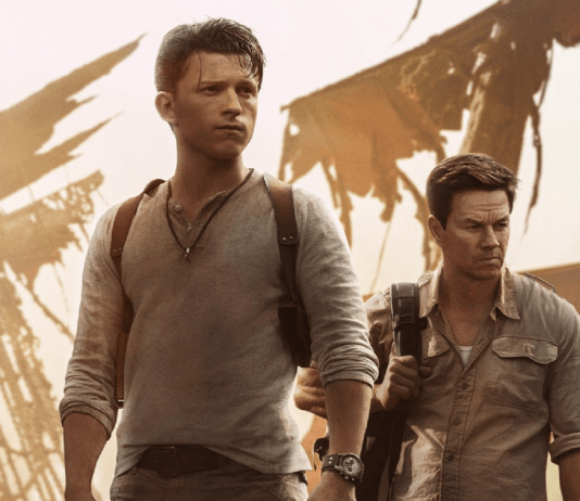 Uncharted il film offical poster Tom Holland Mark Wahlberg Sony Pictures