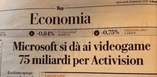 Microsoft si dà ai videogame 75 miliardi per Activision titolo di un quotidiano strappa una risata