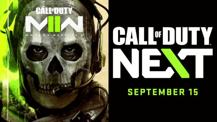 Call of Duty Next Live Streaming settembre 2022