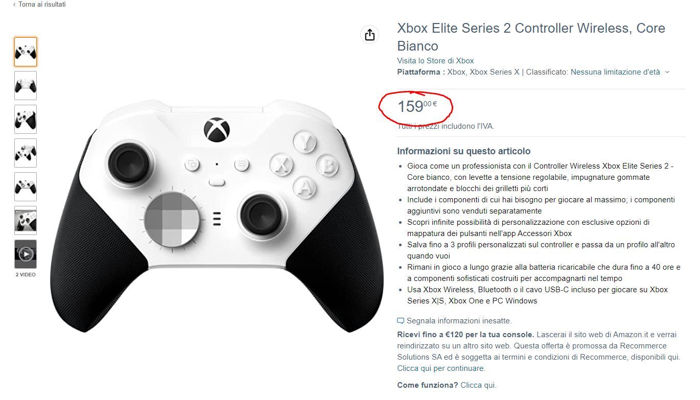 Xbox Controller Elite Series 2 Core Touts Amazon