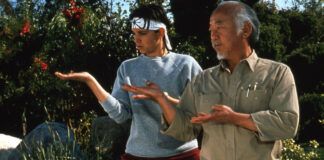 karate kid pat morita ralph macchio daniel larusso maestro miyagi cobra kai