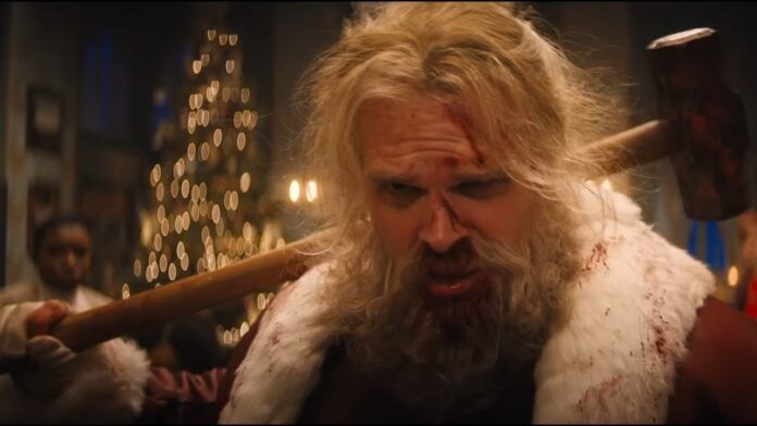 Una Notte Violenta e Silenziosa trailer Babbo Natale David Harbour Jim Hopper di Stranger Things
