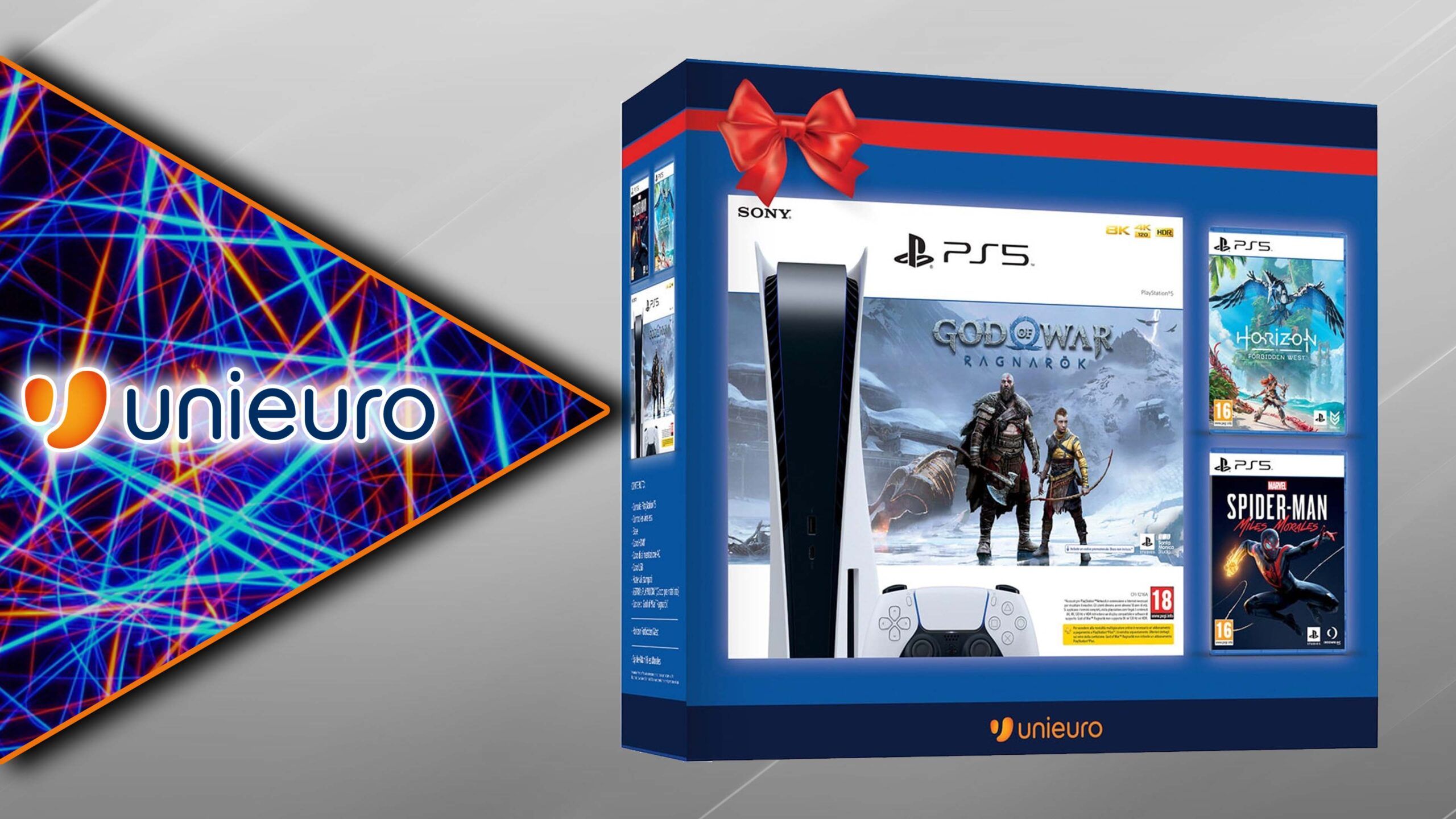 Bundle with God of War Ragnarok, Horizon Forbidden West and Spider-Man Miles Morales available at Unieuro Stores