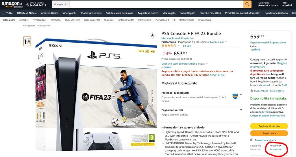 PlayStation 5 FIFA 23 Bundle Drop Amazon