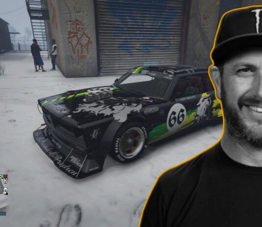 GTA Online omaggio fan a Ken Block Ford Mustang Hoonicorn GTA 5 Rockstar Games