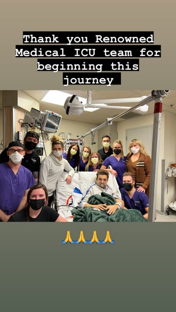 jeremy renner ospedale instagram