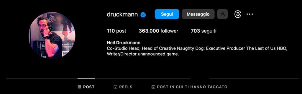 Neil druckmann instagram naughty dog the last of us