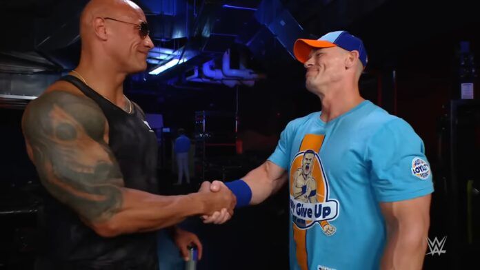 Dwayne The Rock Johnson John Cena WWE Wrestling