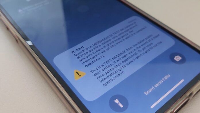 it alert messaggio smartphone iphone protezione civile